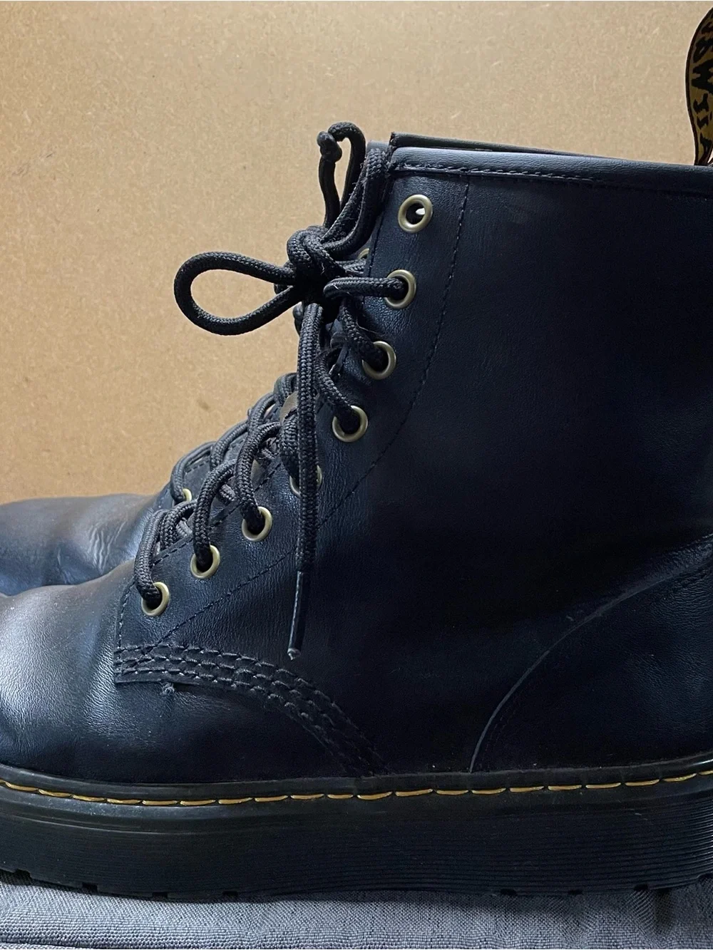 Dr. Martens Black Leather Lace-Up Zavala Platform Boots